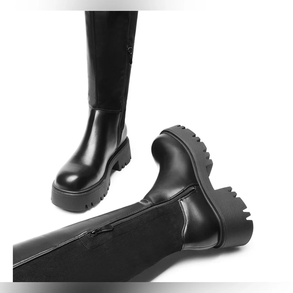Dream Pairs Black Over-the-Knee Boots Size 10